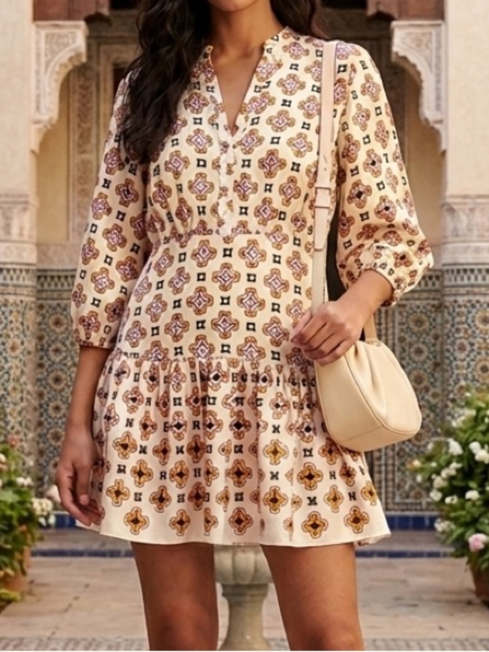 Maje Maje 100% Silk Romea Geometric Printed Mini pDress size 0 (XS)